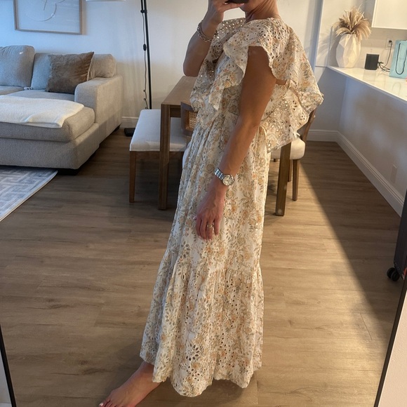 En Saison Floral Eyelet Flutter Sleeve Dress XS - Picture 4 of 8